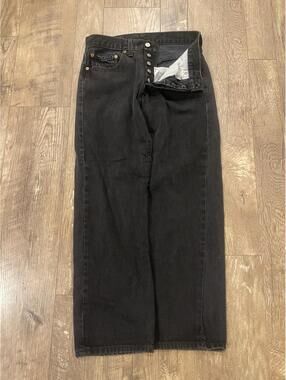 Vintage 90s Levis 501 Dark Wash Butterfly Denim Pants Men’s 32x30